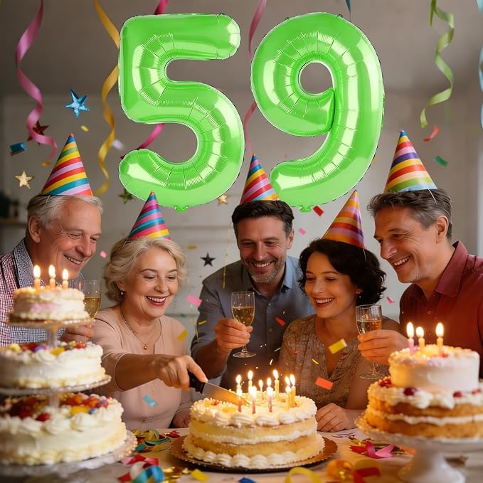 40 Inch Number 59 Balloons for 59th Birthday Party Decorations, 0-100 Fruit - Image 2
