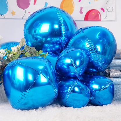 12Pcs Dark Blue Round Foil Balloons, Metallic Blue Foil Balloon - Image 4