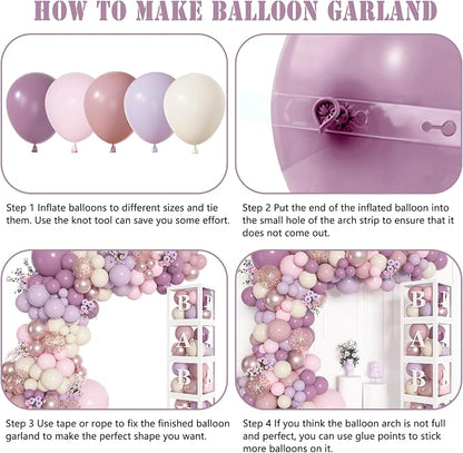 Amandir 153Pcs Dusty Purple Balloon Arch Kit Baby Shower Decorations | - Image 4