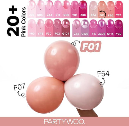 PartyWoo Dusty Pink Balloons 100pcs Dusty Rose Boho Netural Pink Color | 36 18 - Image 4