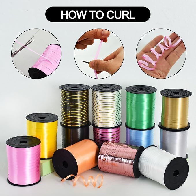 TONIFUL 500 Yards Black Curling Ribbon Balloon String Gift Wrapping Decor | - Image 3