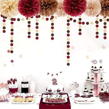 Boho Baby-Shower Burgundy-Brown Champagne Party-Decorations - Image 6