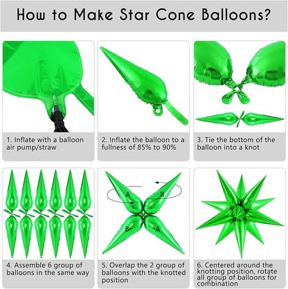 72 Pcs Star Balloons Foil Explosion Balloons Magic 12 Point Star Cone Balloon - Image 7