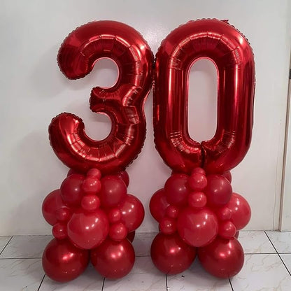 40 Inch Red Number 30 Balloons Giant 30 Balloons Red Dirty 30 Birthday Balloons - Image 3