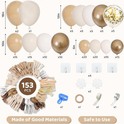 Amandir 153pcs White Sand Balloon Garland Arch Kit Different Sizes | 18 12 10 5 - Image 2