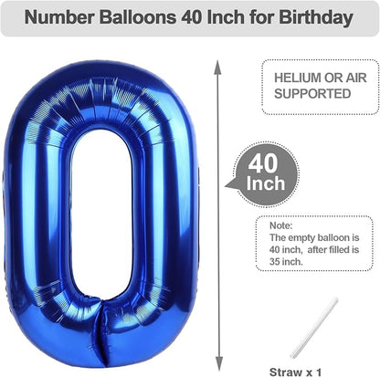 Numbers 40 Balloon 40Inch Blue Balloons - Image 5