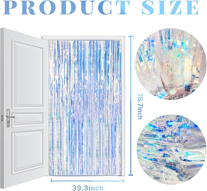 5 Pack Iridescent Backdrop Party Decorations Tinsel Curtain Party Backdrop Foil - Image 7