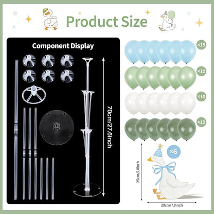 12 Sets One Silly Goose 1st Birthday Decoration Goose Balloon Stand Kit Baby - Image 2