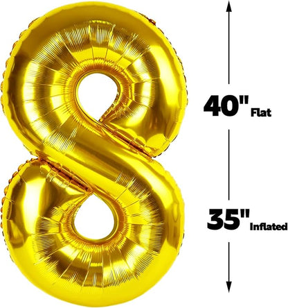 Gold Foil Number 28 82 Balloon 40 Inch, Helium Mylar 28 82 Numbers Birthday - Image 3