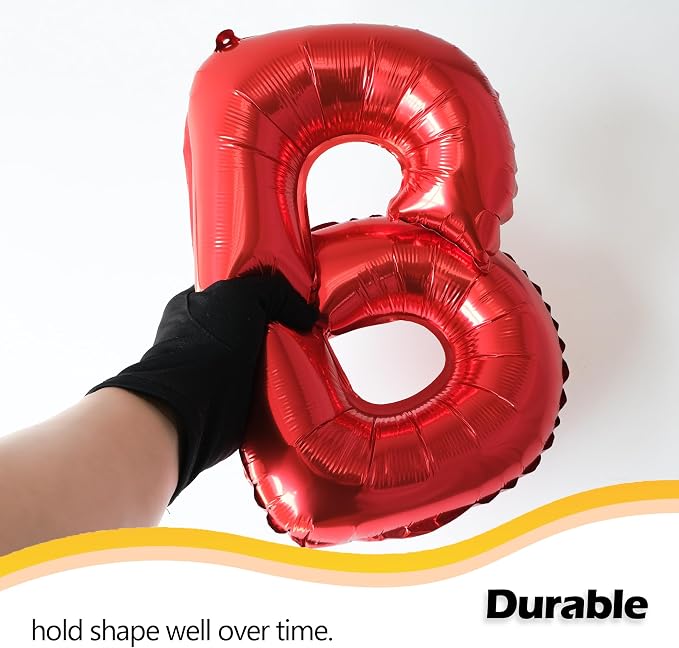 52 Pcs 16 Inch Red Letter Foil Balloons, 2 Sets of A-Z, Mylar Metallic Balloons - Image 3