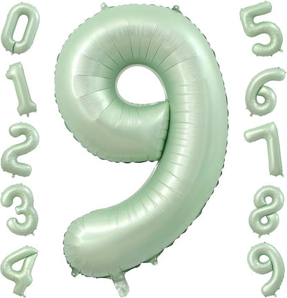 40 Inch Olive Green Number 9 Balloon by TNCDJKPA