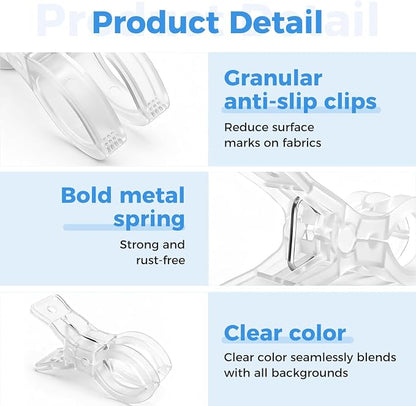 46Pcs Balloon Arch Clips Set Includes 20 3.5" Large Clear Backdrop Clips - Image 3