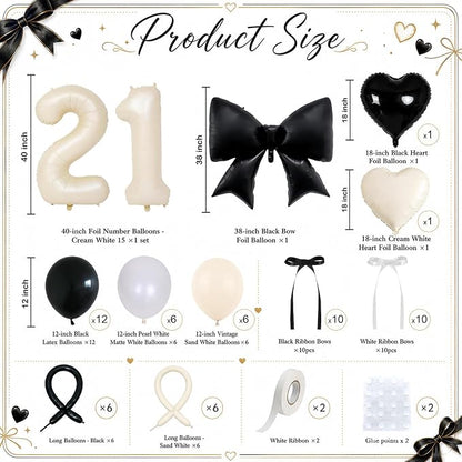 Cream 21 Number Balloon 40 Inch, 21st Birthday Decorations - Image 3