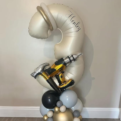Cream Number 7 Balloons, 40 Inch 7 Balloons Giant Helium Foil Mylar Beige 7 - Image 6