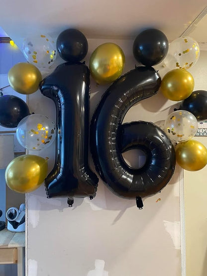 Number Balloons 40 Inch Black 1 Balloon - Image 2