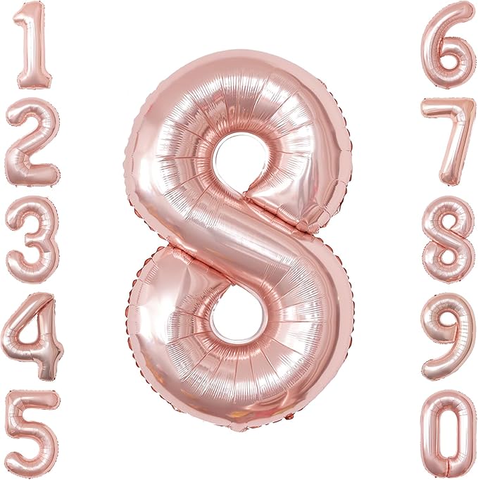 Rose Gold Number 8 Balloon 40 Inch, Blush Foil by Unknown