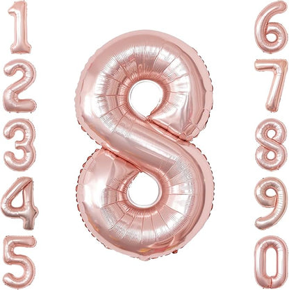 Rose Gold Number 8 Balloon 40 Inch, Blush Foil by Unknown