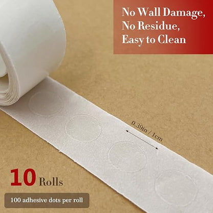 1000-Pack Transparent Adhesive Dots, Double-Sided Removable Glue Points - Image 2