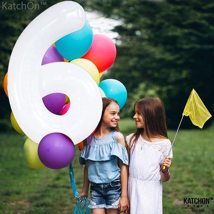 KatchOn White Number 6 Balloon 40 Inch | 6th Birthday balloon - Image 3