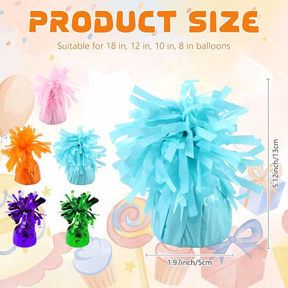 6 Pack Baby Blue Balloon Weights Metallic Holder Anchors Balloon Holder Weights - Image 2