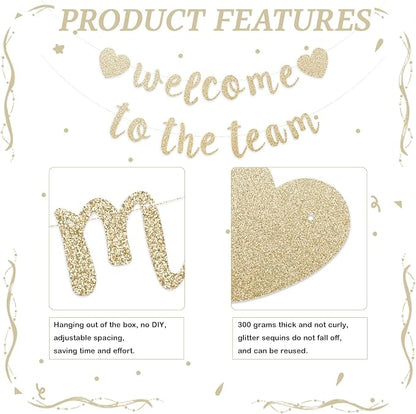 Welcome to the Team Banner Pre-Strung No DIY, Glitter New Employee Welcome - Image 3