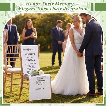 HunnmingRe Groom Mother Wedding Memorial Reserved Chair Sign Banner in Loving - Image 3