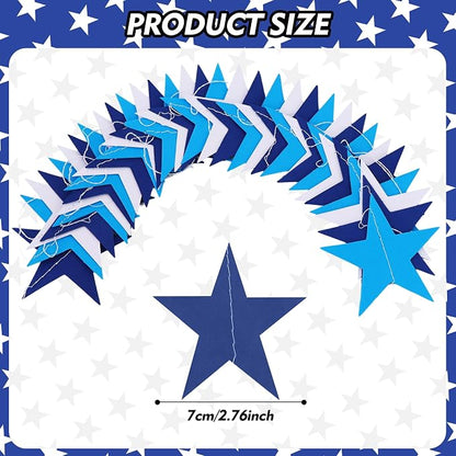 BEISHIDA 6Pcs Navy Blue and White Star Garland Decor Twinkle Paper Star - Image 3