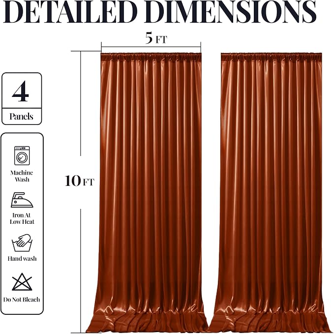 20x10ft Terracotta Glitter Backdrop Curtain - Image 9