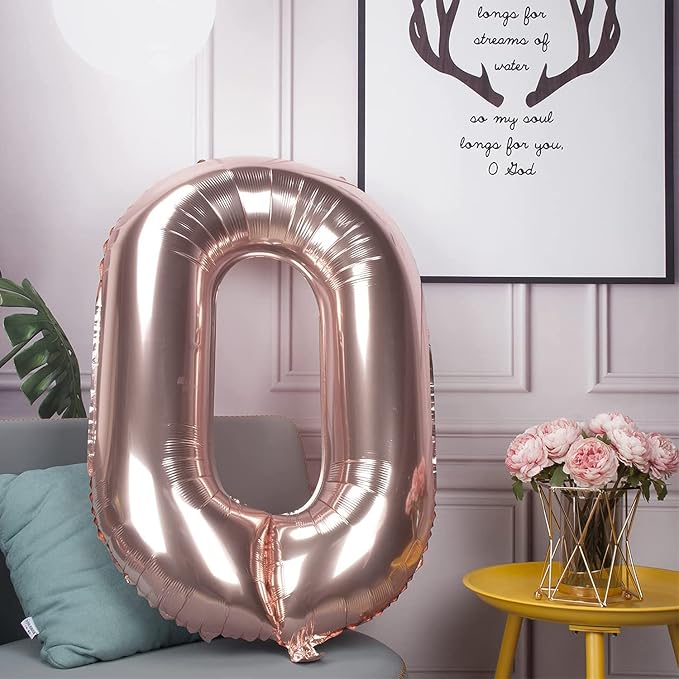 Rose Gold 60 Number Balloons Big Giant Jumbo Large Number 60 Foil Mylar Balloons - Image 5