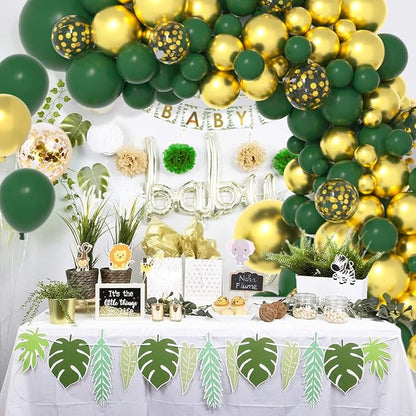 Dark Green Gold Balloon Garland Arch Kit - Image 5