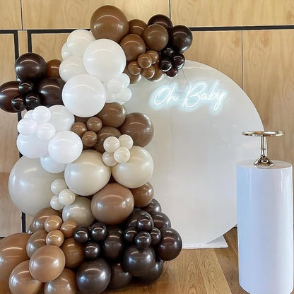 Brown Balloons, 12 Inch Coffee Brown Tan Cream Sand White Balloons - Image 4
