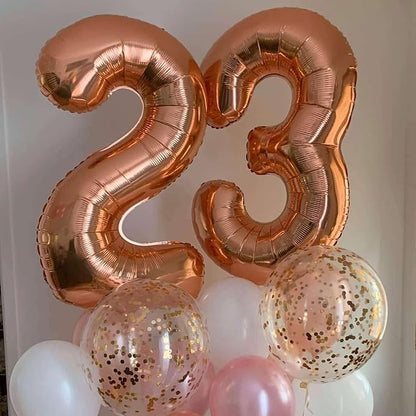Rose Gold 23 Number Balloons, 40 Inch Giant Number 23 Balloons Foil Mylar - Image 3