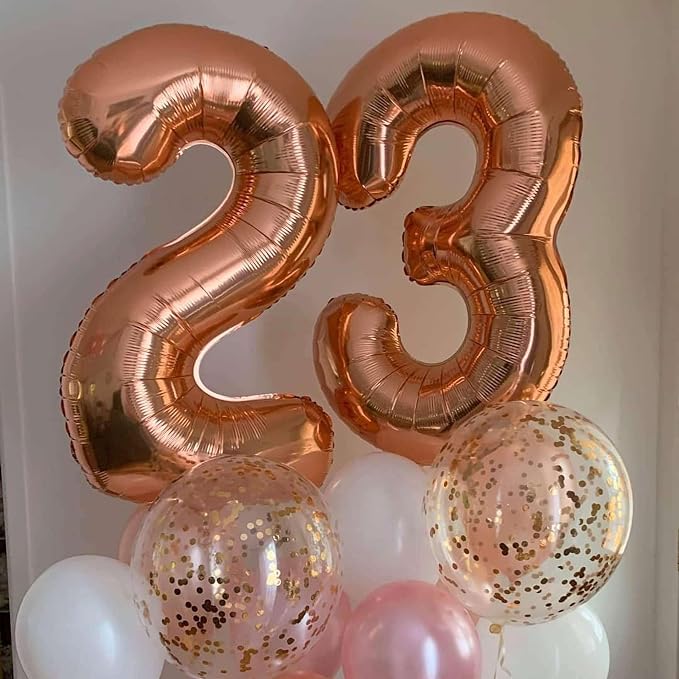 Rose Gold 26 Number Balloons, 40 Inch Giant Number 26 Balloons Foil Mylar - Image 7