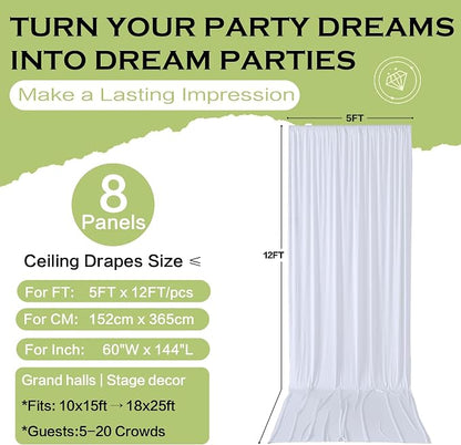 40ft×12ft White Backdrop Curtain - Image 7