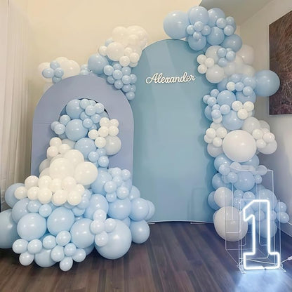Pastel Blue and White Balloons, 12 Inch 35PCS Light Baby Blue Pearl White - Image 6