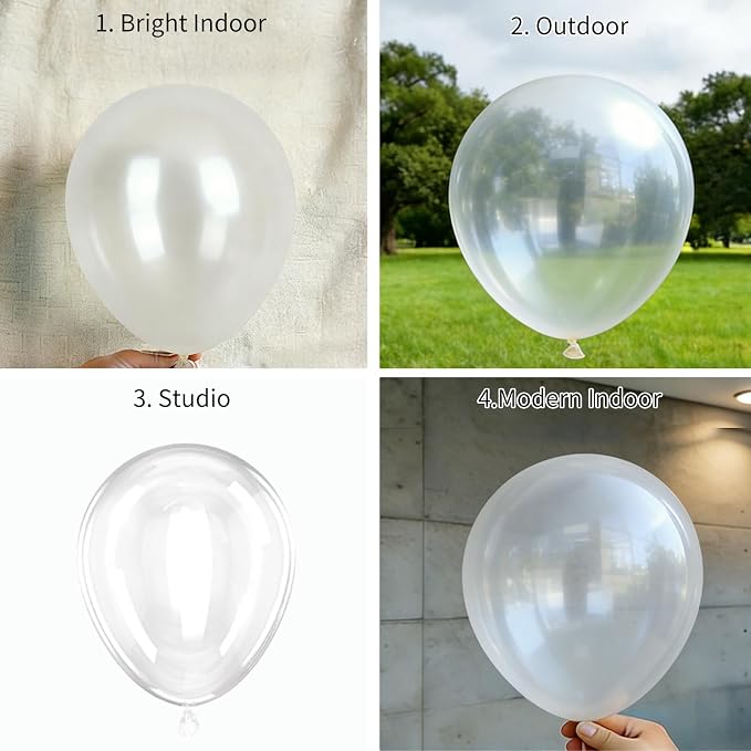 50pcs Clear Balloons, 12 Inch Transparent Latex Balloons | Helium Quality - Image 4