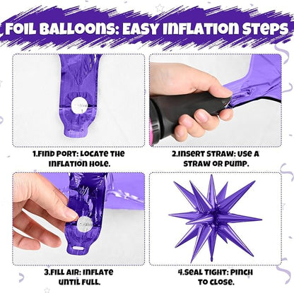 Purple Green Black Balloons, 12 Inch Fruit Green Dark Purple Black Balloons - Image 4
