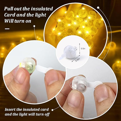 50pcs LED Yellow Balloon Light Mini Tiny LED Light, Small Round Led Ball Lamp - Image 2