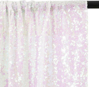 Eternal Beauty White Iridescent 3mm Sequin Backdrop 8x10 Ft - Image 5