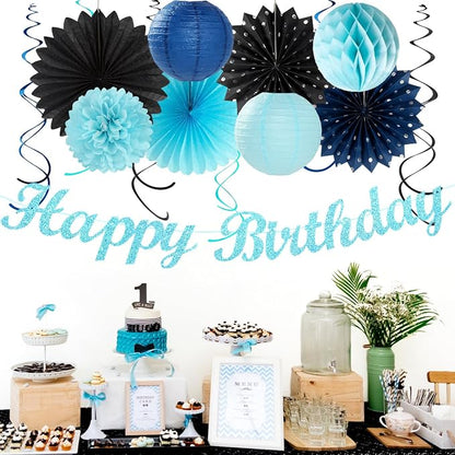 Light-Royal Navy-Blue Black Birthday Party-decorations - Image 7