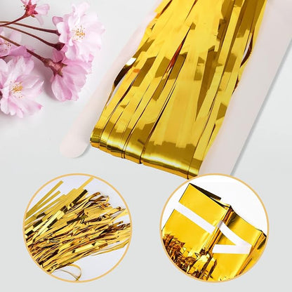 20 Pack Gold Foil Curtain Backdrop 3.2ft x 8.2ft Foil Fringe Backdrop Curtain - Image 4