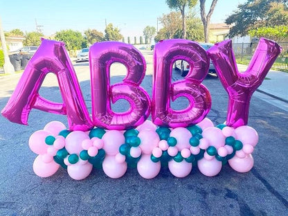 Hot Pink Letter V Balloons, V Letter Balloon 40 Inch Foil V Balloon | Hot Pink - Image 2