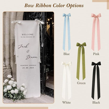Custom Wedding Welcome Banner, Personalized Cotton Hanging Sign | - Image 4