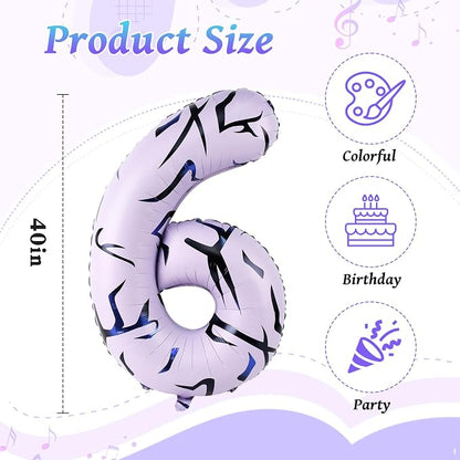 40 Inch Kpop Theme Number 6 Balloon, Birthday Party Decorations - Image 2
