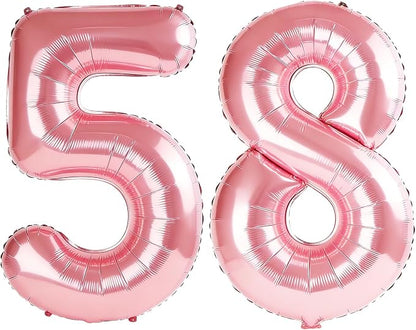40 Inch Number 58 Balloons for 58th Birthday Party Decorations, 0-100 Jewelry by FOBELEC
