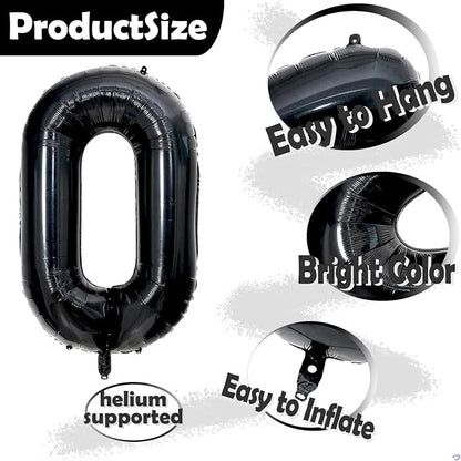40 inch Large Black 80 Balloon Number - Image 3
