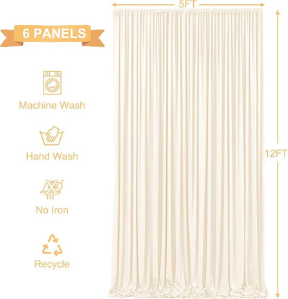 6 Panels Champagne Backdrop Curtains - Image 6
