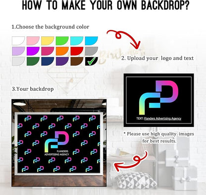 Custom Backdrop 5x5 Ft, Personalized Photo Backdrop Banner - Image 2