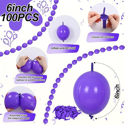 Purple Quick Linking Balloons, Tails Balloon - Image 2