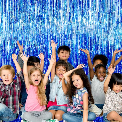 GOER 3.2 ft x 9.8 ft Metallic Tinsel Foil Fringe Curtains Party Photo Backdrop - Image 4
